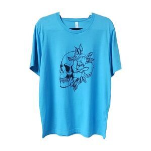 CANVAS Women's Turquoise Skull Crew Neck Tee